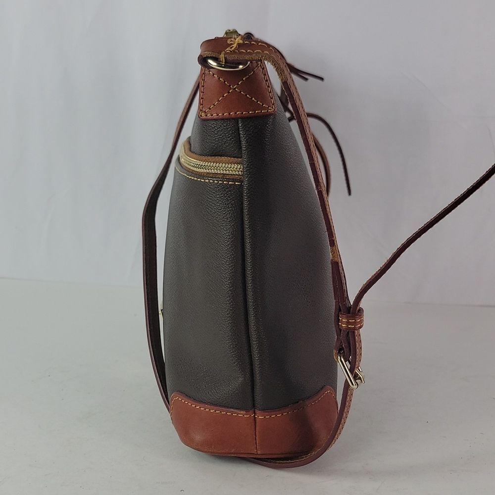 Dooney & Bourke Dark Brown Crossbody with Tan Trim - Picture 5 of 13